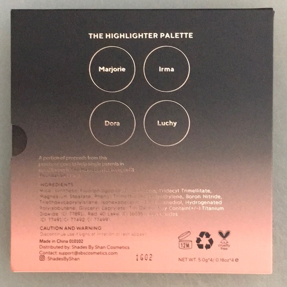 Shades By Shan - Highlighter Palette filled with four ultra-smooth highl… - Picture 3 of 6